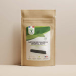 Sachet de superaliment bâton de charbon Bioptimal présenté sur fond beige