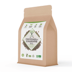 Sachet de protéines de chanvre 1,5 Kg Bioptimal présenté sur fond blanc