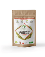 Sachet de protéines de pois 500g Bioptimal présenté sur fond blanc
