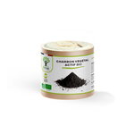 Complément alimentaire charbon végétal actif bio Bioptimal présenté en boîte sur fond blanc