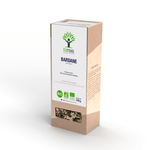 Boîte de l’infusion de bardane bio Bioptimal sur fond blanc