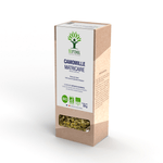 Boîte de l’infusion de camomille matricaire bio Bioptimal sur fond blanc