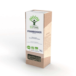 Boîte de l’infusion de framboisier bio Bioptimal sur fond blanc