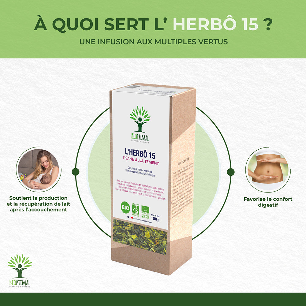 L'herbô 15 Tisane d'allaitement - Bioptimal