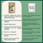 Comparatifs de la poudre de charbon français bioptimal avec les produits concurrents. Bioptimal propose un produit bio, sans intrants chimique, contrôlé et conditionné en France par un ESAT.