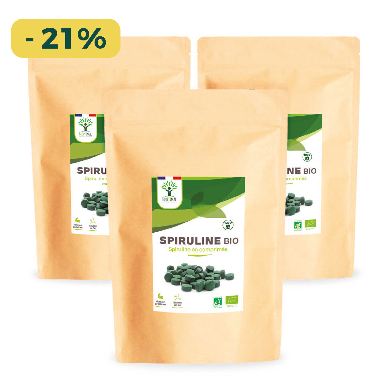 Pack x3 Spiruline 1200 comprimés