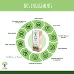 Nos Engagement pour infusion Tilleul bractée: 100% Vegan, Sans OGM, Certifié bio par Ecocert, Sans additifs, Déposé auprès de la DGCCRF, Contrôlé en France, Conditionné en France, PME Française, Sans gluten, Garantie satisfait ou remboursé.