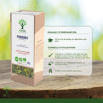 Infographie de l'utilisation de l’infusion de fenugrec bio Bioptimal. Dosage et préparation : 0,5 g à 3g de graine, en décoction, par jour. Conseil d'utilisation : Incorporer 1 cuillère à café dans de l'eau potable froide. Portez à ébullition. Faites bouillir pendant 15 à 20 minutes à eu doux. Laissez infuser encore une dizaine de minutes. Filtrez. Profitez d'un moment savoureux !