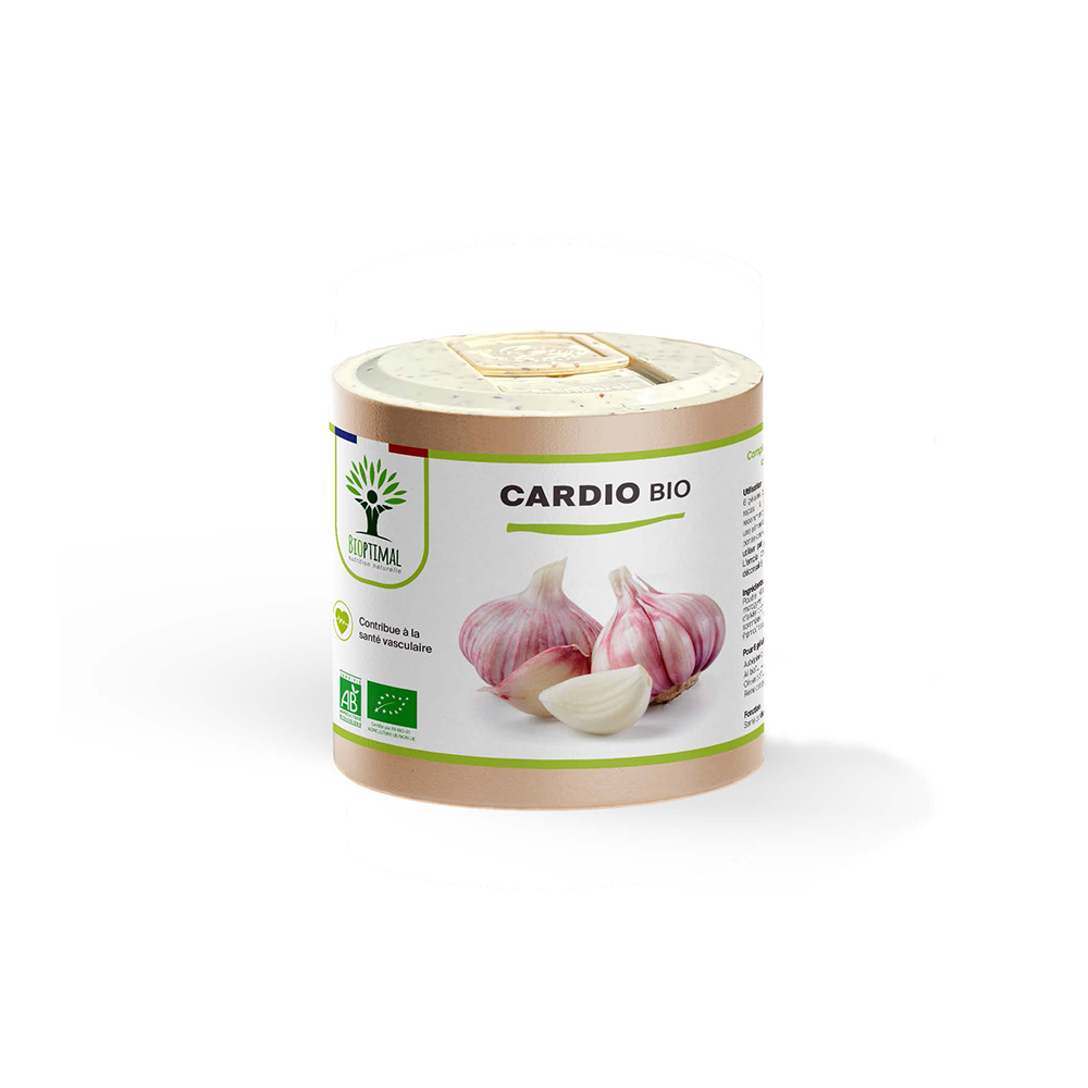 Complément alimentaire cardio bio Bioptimal présenté en boîte sur fond blanc