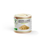 Complément alimentaire levure de bière revivifiable bio Bioptimal présenté en boîte sur fond blanc