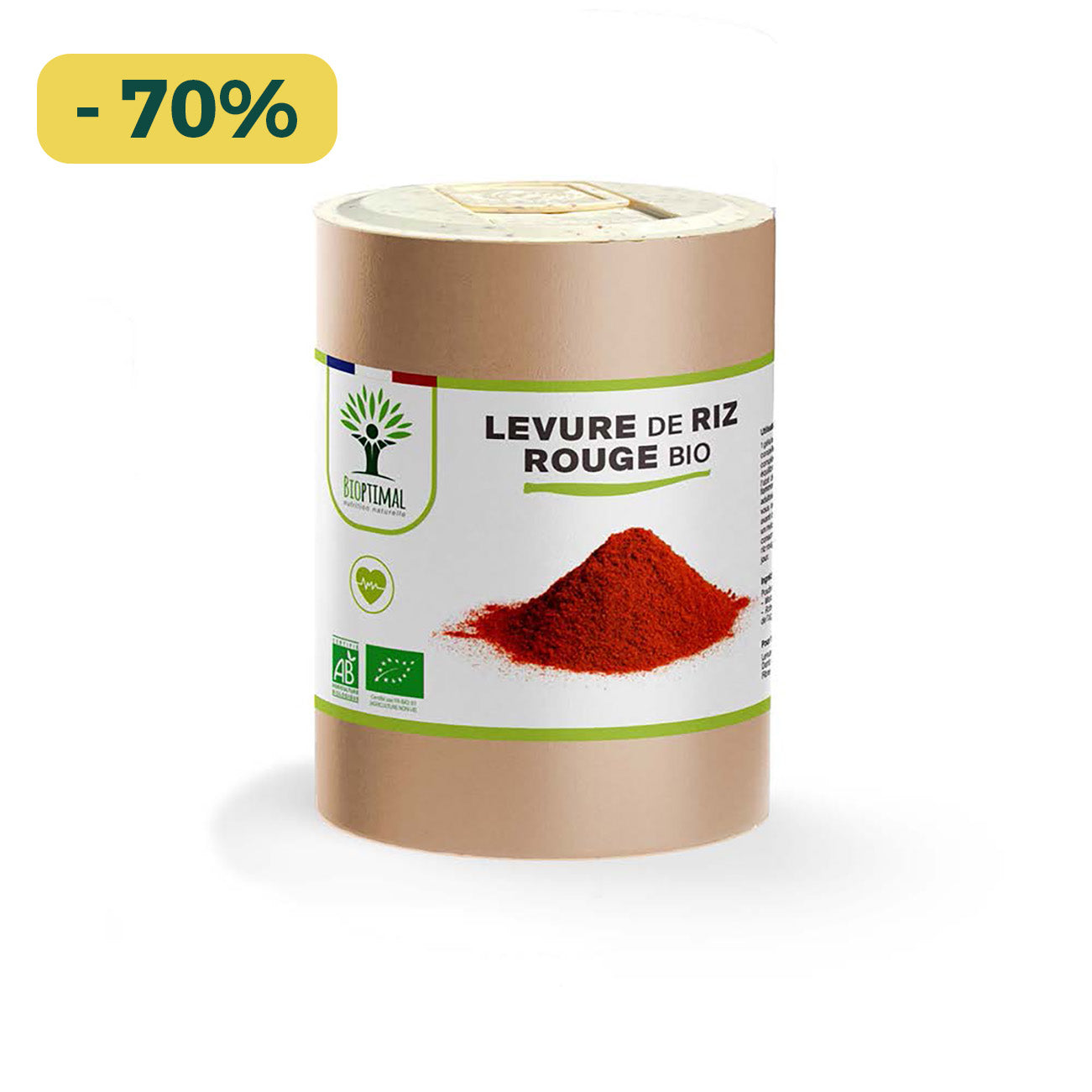 Levure de riz rouge bio gélules -  Bioptimal