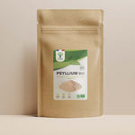 Sachet de superaliment psyllium Bioptimal présenté sur fond beige.