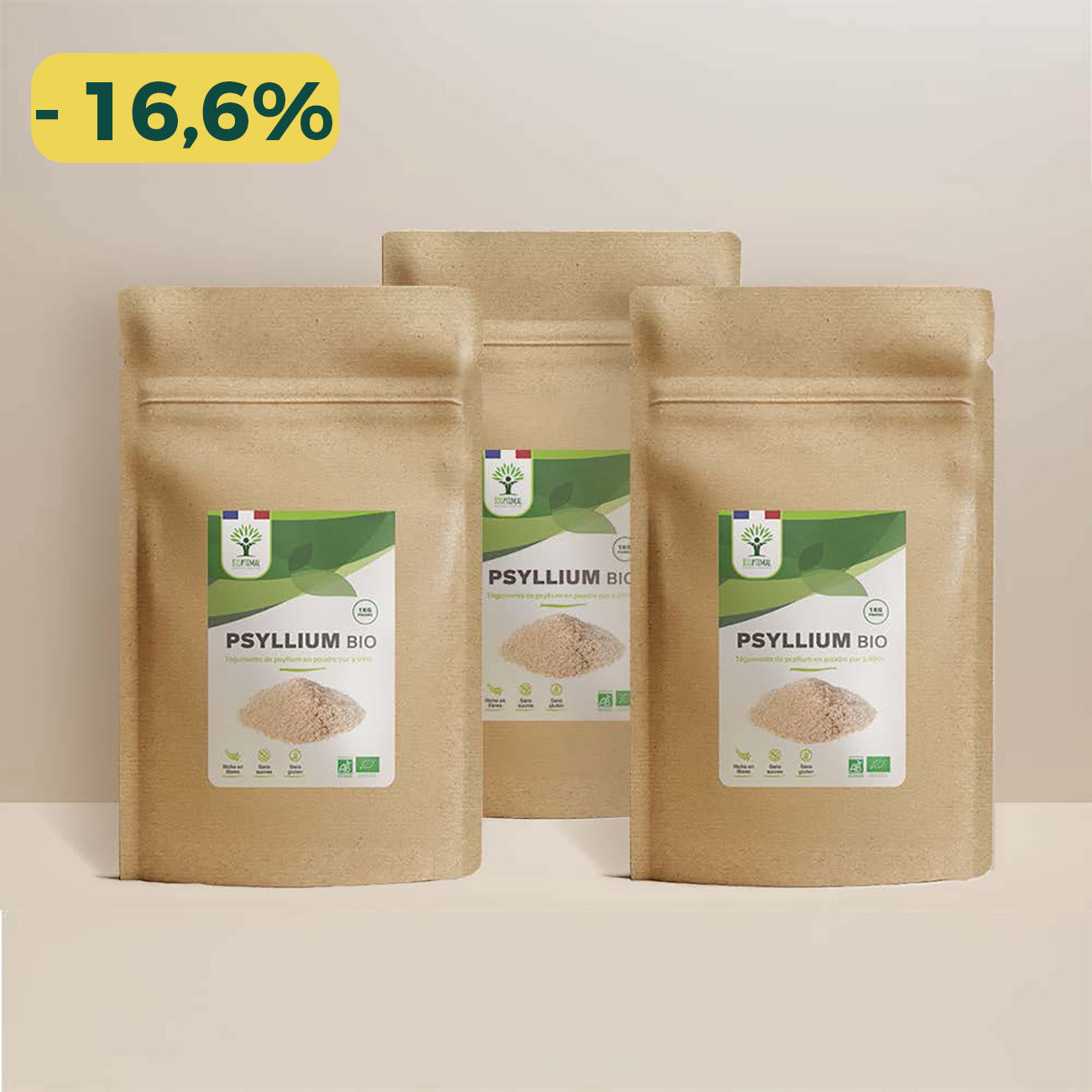 Pack x3 Psyllium en Poudre 1kg