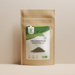 Sachet de superaliment téguments de chanvre Bioptimal présenté sur fond beige.