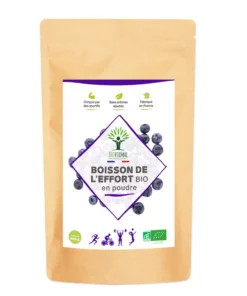 Boisson de l'Effort Bio en Poudre - Boisson énergisante pour le sport - Myrtille Miel Maltodextrine Sodium - Conditionné en France - Certifié Ecocert