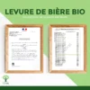 Levure de Bière Bio Revivifiable - Complément alimentaire - Vivante & Active - 400mg/gélule - Fabriqué en France - Certifié par Ecocert