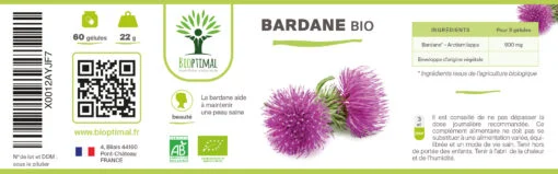 Bardane bio en gélule complément alimentaire peau grasse France