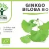 Ginkgo biloba bio Bioptimal Complément alimentaire Mémoire Démence Vertige Made in France Certifié par Ecocert