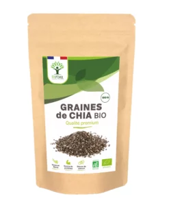 Graines de Chia Bio - Superaliment - Protéines Fibres Calcium Phosphore - 100% Graines de Chia Crue - Qualité Premium - Conditionné en France - Vegan