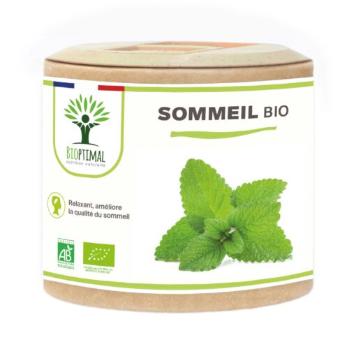 Sommeil Bioptimal Complément alimentaire Trouble du Sommeil Remède pour mieux Dormir Made in France Certifié par Ecocert Gélules