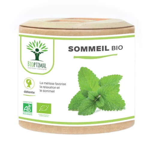 Sommeil bio Bioptimal Complément alimentaire Gélules Trouble du Sommeil Remède pour mieux Dormir Made in France Certifié par Ecocert