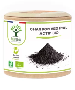Charbon végétal actif Bio - Complément alimentaire - Digestion Gaz Ventre plat - 150 mg de Poudre Active Pure par Gélule - Fabriqué en France