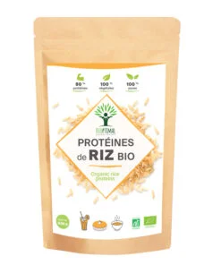 Protéine de riz bio 80% Protéines Haute Digestibilité Zéro Sucre Fabriqué en France