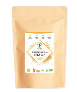 Protéine de Riz Bioptimal BCAA Poudre de Riz Whey Végétale 100% Pure 80% de Protéines 12% de BCAA Made in France Certifié Ecocert