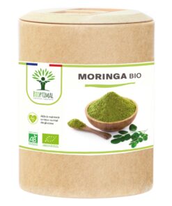 Moringa bio Bioptimal Complément alimentaire Superaliment Moringa Oleifera Antioxydant Immunité Anti-Fatigue Vitamine A C E Made in France Certifié Ecocert