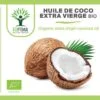 Huile de coco bio Bioptimal Huile de Noix de Coco Extra Vierge Naturelle Cheveux Corps Peau Visage Lèvres Cuisson des Aliments Sri Lanka Certifié Biologique par Ecocert