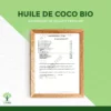 Huile de Coco Bio - Huile de Noix de Coco Extra Vierge Naturelle - Cheveux Corps Peau Visage - Cuisine - Sri Lanka - Certifié Biologique par Ecocert