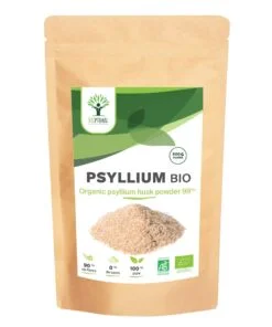 Psyllium bio Bioptimal Complément alimentaire Superaliment Riche en Fibres Digestion Transit Coupe Faim Fabriqué En France Certifié Ecocert