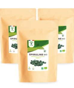 Spiruline Bio - Complément alimentaire - Protéines Phycocyanine Fer - 500 mg/comprimé vegan - Conditionné en France - Certifié Ecocert - Sans additifs