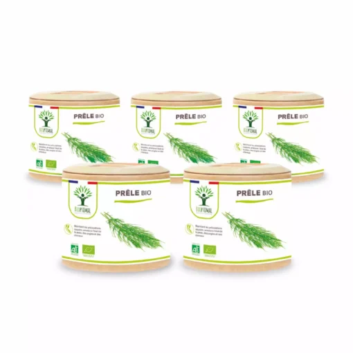 Prêle Bio - Complément alimentaire - Articulation Croissance Cheveux Peau Diurétique - 200 mg/gélule - Fabriqué en France - Certifié Ecocert - Vegan