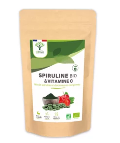 Spiruline & Vitamine C - Complément alimentaire - Spiruline Acérola Magnésium - Meilleure absorption du fer - Énergie Immunité - Conditionné en France