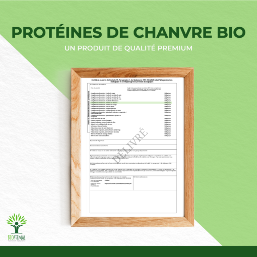 Protéine de chanvre bio 50% Protéines Haute Digestabilité Oméga 3 Fabriqué en France Bretagne