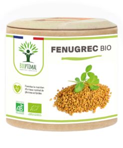 Fenugrec bio Bioptimal Complément alimentaire Gélules Appétit Prise de Poids Régule le Taux de Glucose Favorise la Lactation Fabriqué en France Certifié Ecocert