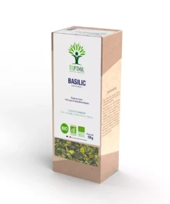 Basilic - Infusion Bio - Drainant Digestion Confort digestion Élimination - 100% Feuille de Basilic Pure - Conditionné en France - Certifié par Ecocert