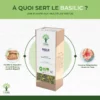 Basilic - Infusion Bio - Drainant Digestion Confort digestion Élimination - 100% Feuille de Basilic Pure - Conditionné en France - Certifié par Ecocert