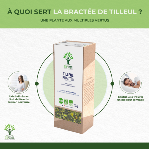 Tilleul bractée - Détente Relaxation Sommeil - 100% Bractée de tilleul - Conditionné en France - Certifié bio par Ecocert
