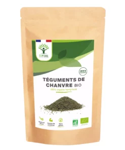 Téguments de Chanvre Bio - 100% téguments de graines de chanvre - Source de fibres - Immunité - Fabriqué en France - Certifié Ecocert - Vegan