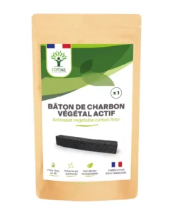 Bâton de Charbon Actif - Purificateur d'Eau naturel - Filtre 1L par Charbon - Carafe Pichet Gourde - Bois de Chêne et de Hêtre - Origine France