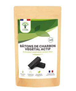 Bâton de Charbon Actif - Purificateur d'Eau naturel - Filtre 1L par Charbon - Carafe Pichet Gourde - Bois de Chêne et de Hêtre - Origine France